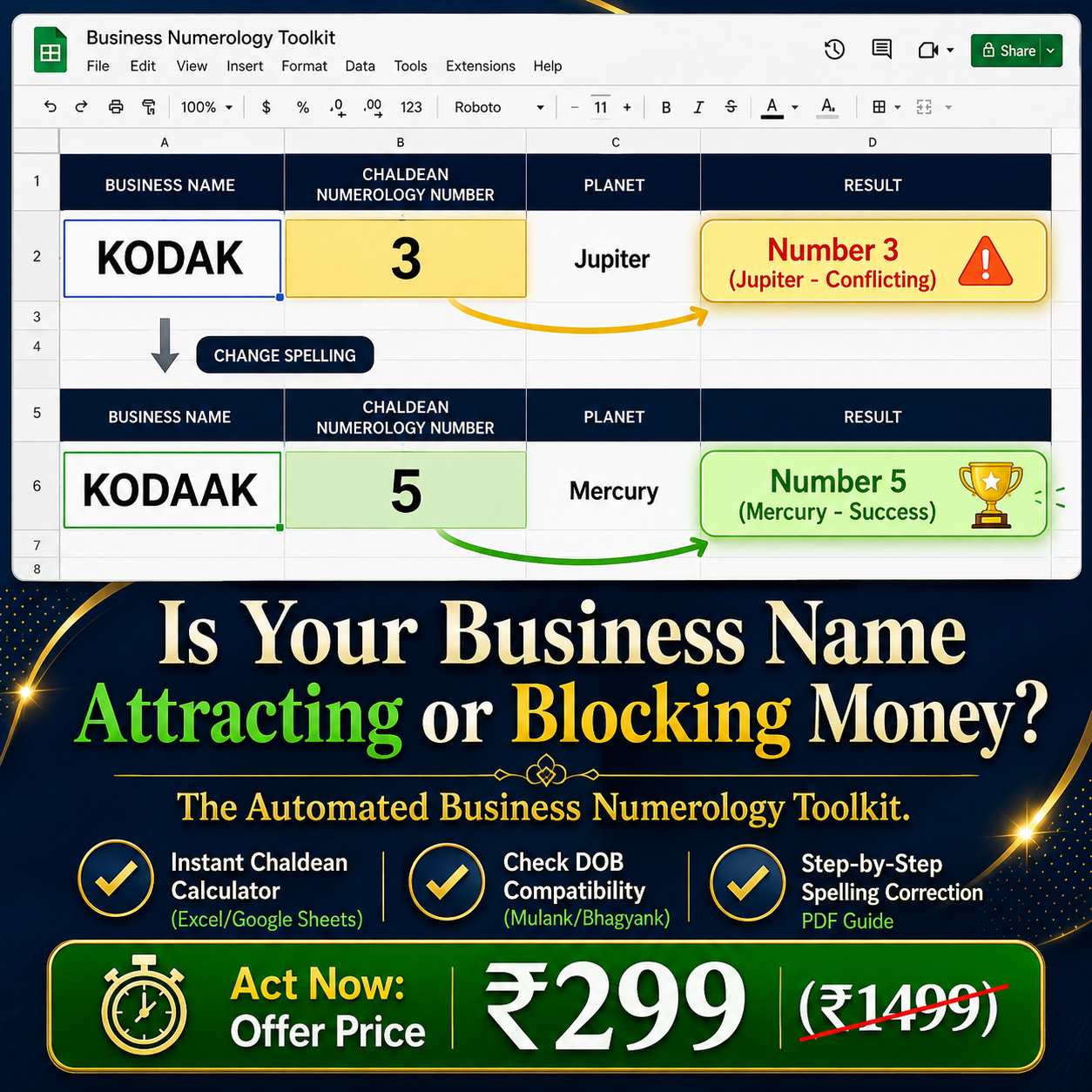 Business Numerology Toolkit – Chaldean Name & DOB Analyzer